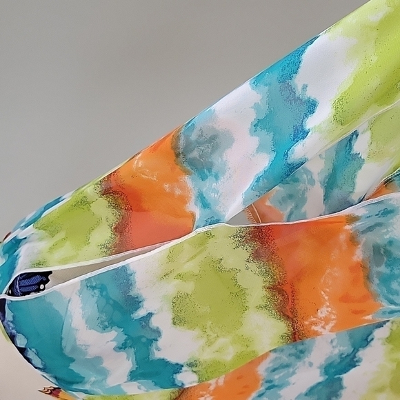 A. BYER colorful tie dye type top with cut out sleeves.  Size is Large. - Picture 4 of 8